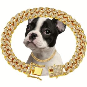 Shiny Diamond Safety Metal Necklace (Option: Glod-XL)